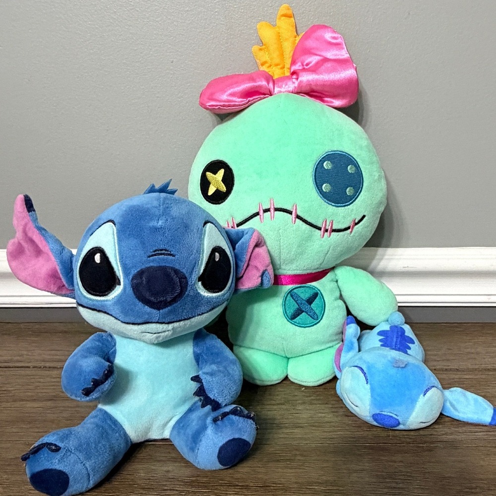 Disney Store Lilo‎ & Stitch Plush Lot Stitch and Scrump Stuffed Animal Set 3pc